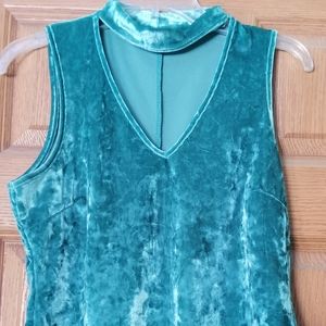 Green Tank Top with Cut-Out